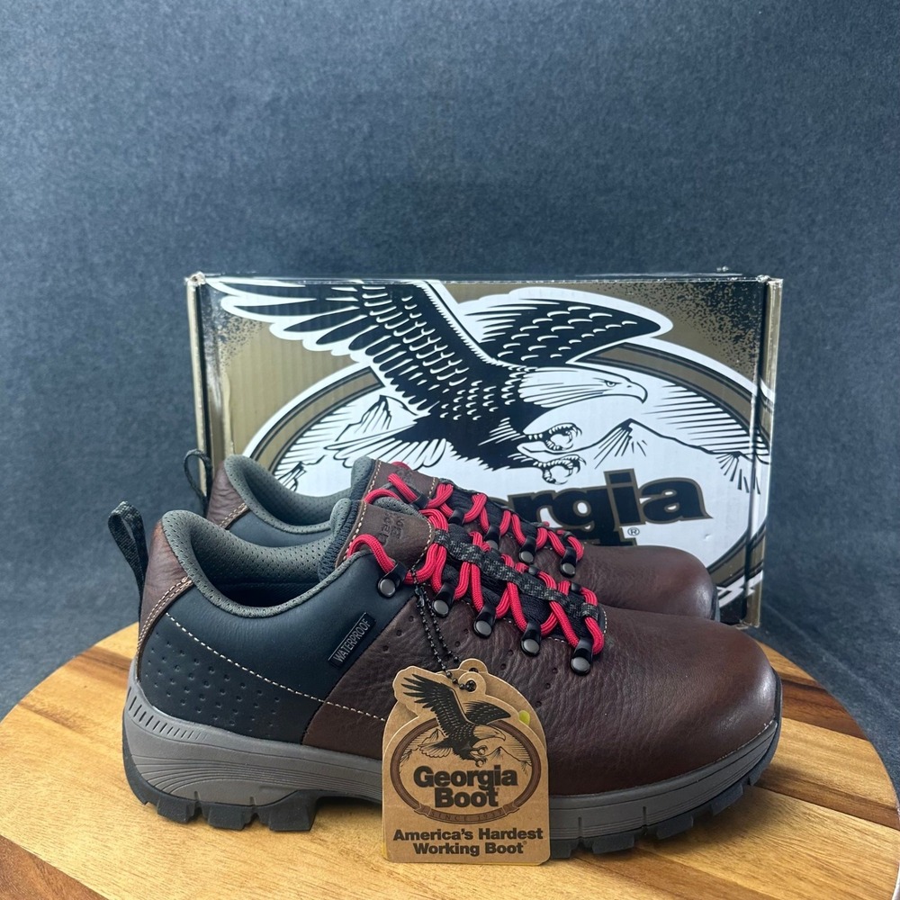 Georgia Boot Eagle Trail Mens 9W Brown Black Waterproof Oxford Work Shoe GB00398